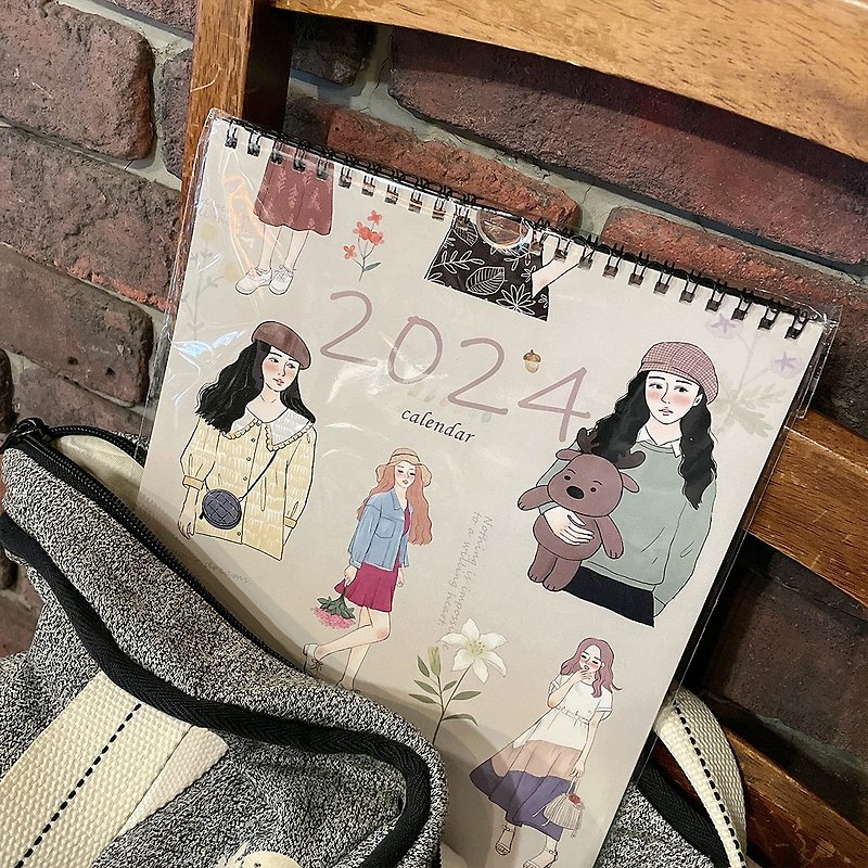 2024 Girls Wall Calendar A4 Size/Exchange Gift - ปฏิทิน - กระดาษ 