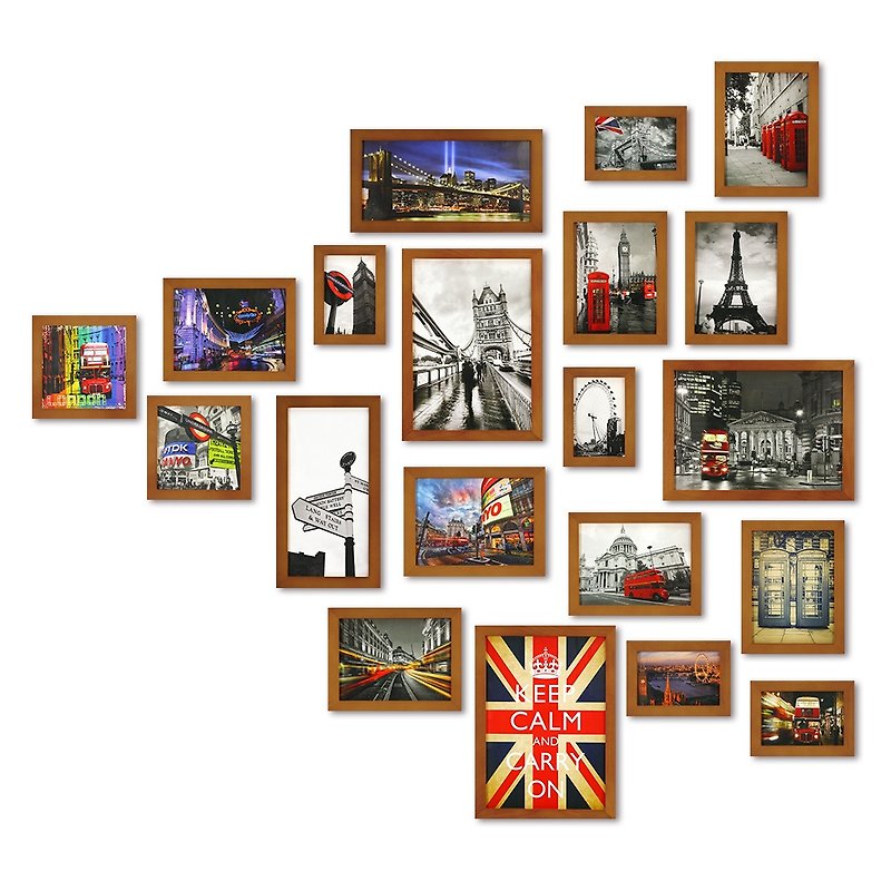 iINDOORS Photo Frame Brown 20 PCS City Decor Loft - Picture Frames - Wood Brown