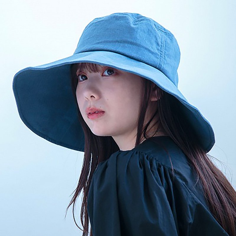 【BISQUE】 Linen and linen wide-brim sun hat|Sun protection hat|Resist UV rays|Outdoor activities|Defined version - Hats & Caps - Cotton & Hemp Multicolor