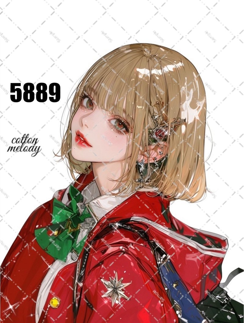 original sticker no.5889 人物ステッカー オリジナルステッカー 人物ステッカー 女の子ステッカー オリジナル人物ステッカー - 貼紙 - 紙 