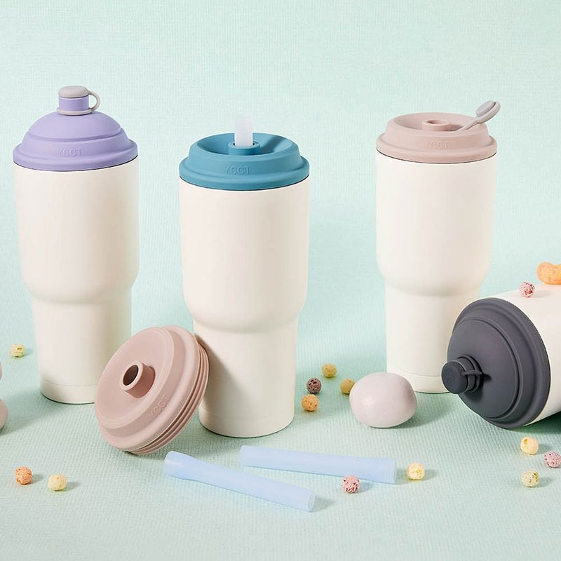 [Discount for 2] YCCT Instant Suction Cup 2nd Generation 900ml - Instant Suction Straw Environmentally Friendly Drink Cup - กระบอกน้ำร้อน - สแตนเลส หลากหลายสี