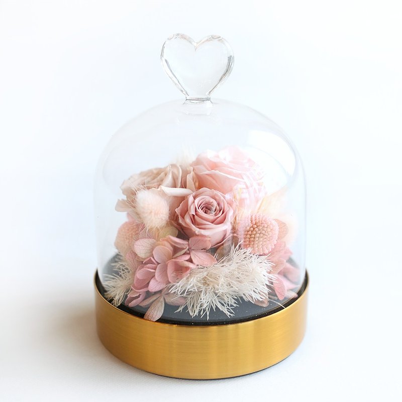 My heart rose glass cup - light pink - ช่อดอกไม้แห้ง - พืช/ดอกไม้ สึชมพู