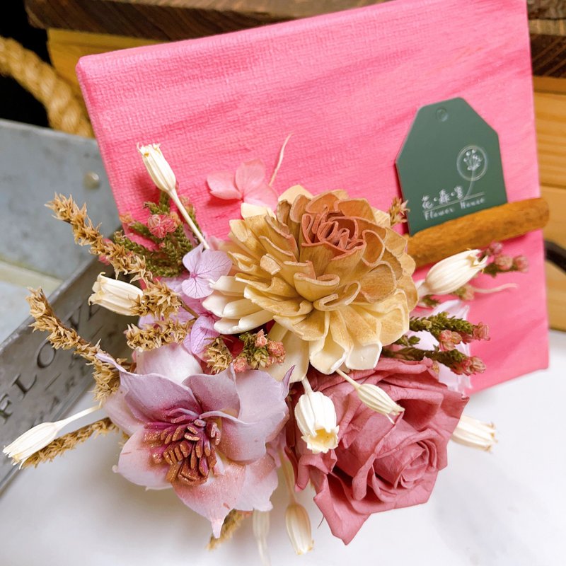 Preserved Rose Canvas Business Card Holder - ช่อดอกไม้แห้ง - พืช/ดอกไม้ 