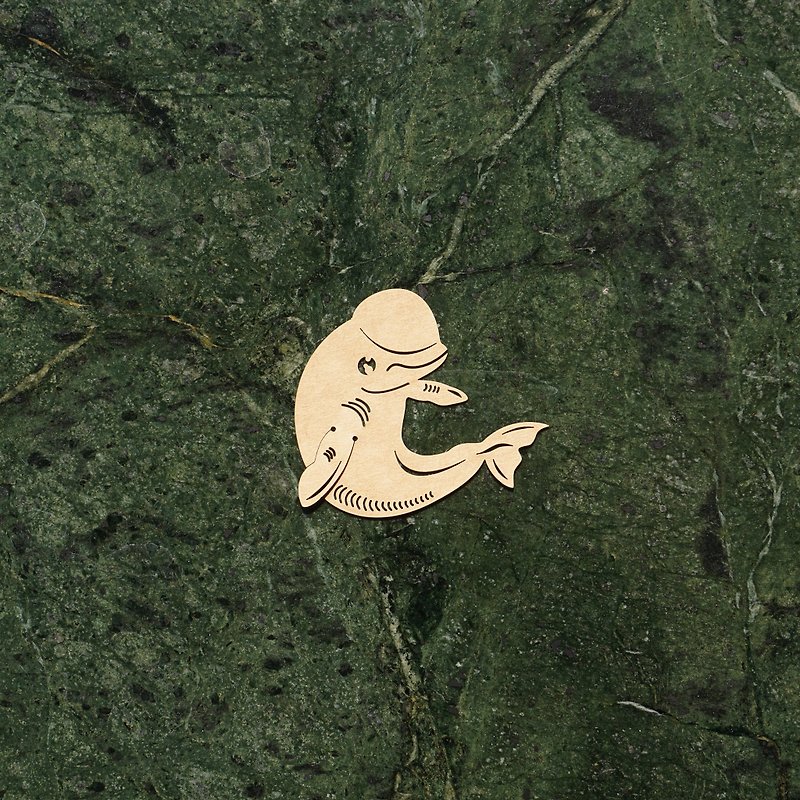 Mai Mai Zoo - Beluga Paper Carving Bookmark | Cute Animal Healing Small Objects Stationery Gift - ที่คั่นหนังสือ - กระดาษ สีกากี