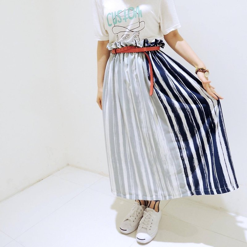 Petal Shape Midi Skirt - Skirts - Cotton & Hemp Blue