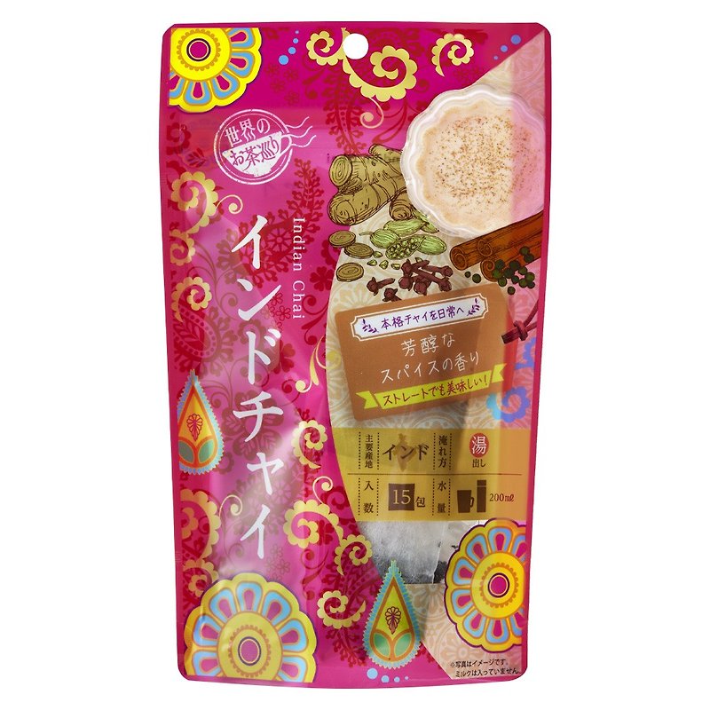World tea tour Indian chai tea bag 1.5g x 15 packs - Tea - Other Materials 