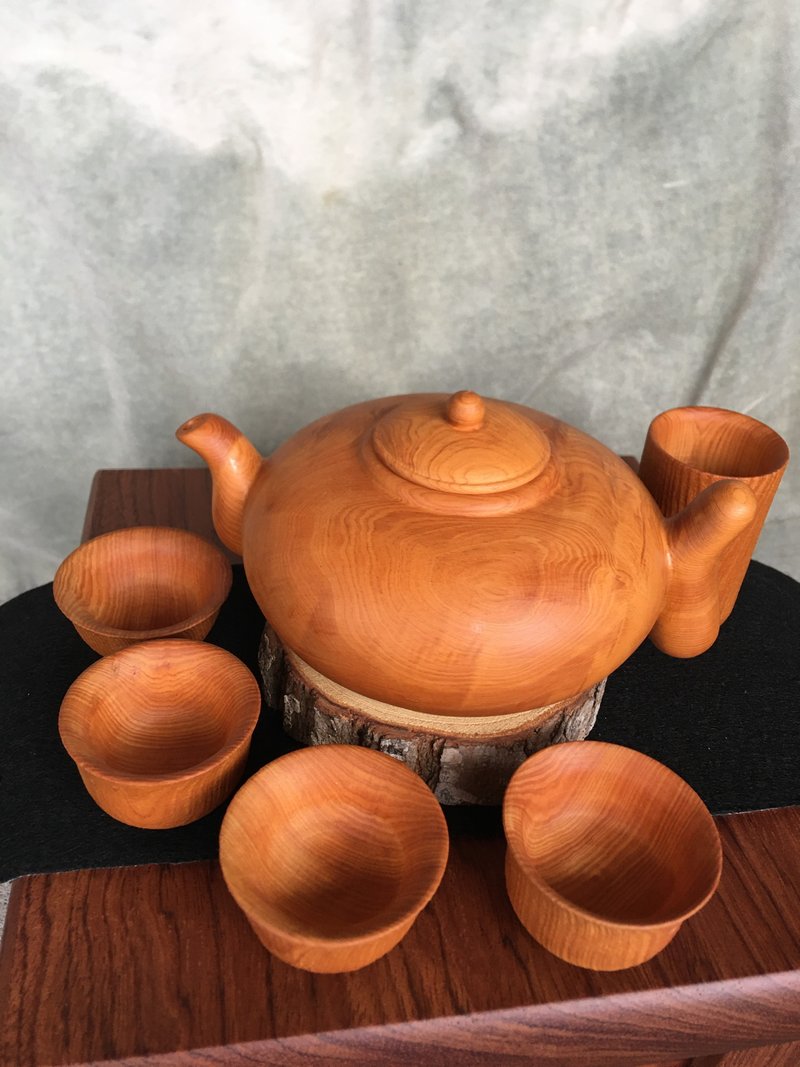 台灣檜木HINOKI手工茶壺組擺飾 - 擺飾/家飾品 - 木頭 