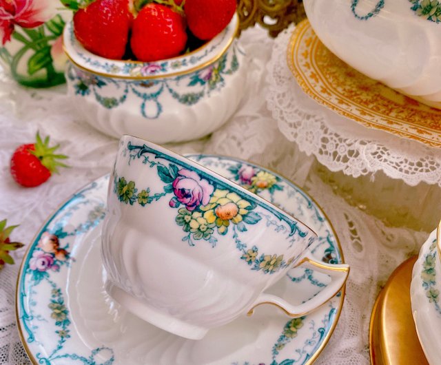 フランス　アンティーク　　ピンク　手描き　薔薇　カップ 手描き】クラシックローズ カップ＆ソーサー