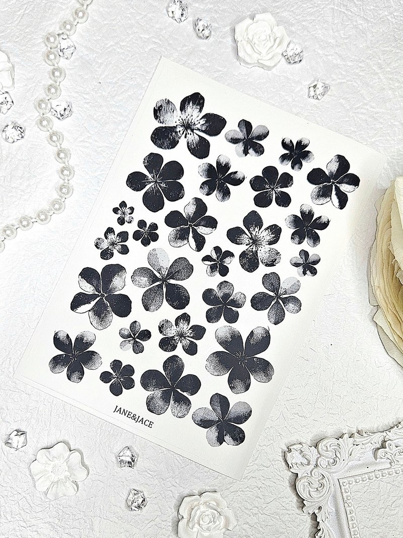 Monostamp round flower transparent sticker - 貼紙 - 其他材質 