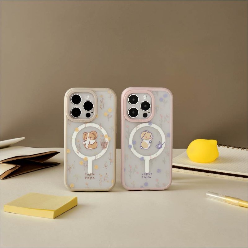 柯基犬卡卡花園極光霧透MagSafe iPhone手機殼 - 手機殼/手機套 - 矽膠 多色