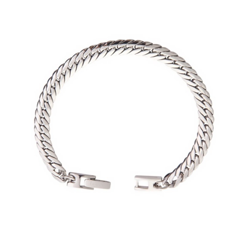 Pure titanium men's bracelet with snake pattern (anti-allergic/never deteriorates) comes with two free titanium patches - Bracelets - Other Metals Silver