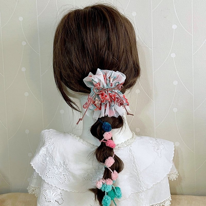 Embroidered lace pleated hairpin/braided hairpin ponytail hair fork hair comb edge clip ponytail clip hair accessories - เครื่องประดับผม - วัสดุอื่นๆ หลากหลายสี