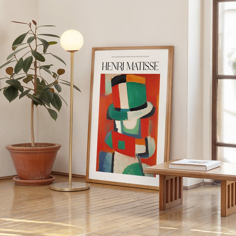 帽子與構成之詩 / 馬諦斯風格 抽象海報 掛畫 畫芯 無框畫 裝飾畫 - 海報/掛畫 - 紙 