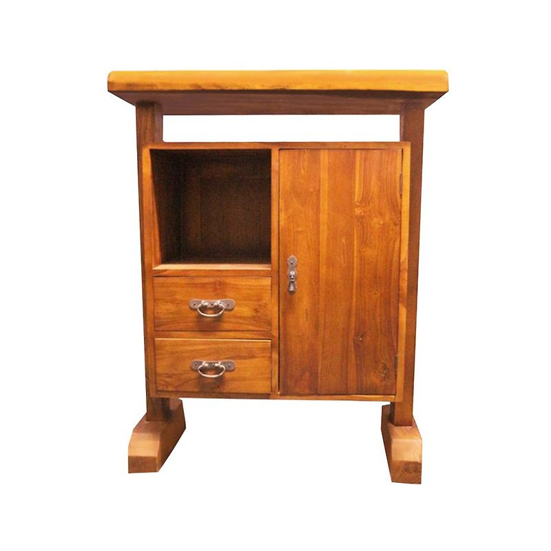 [Jidi City 100% log furniture] SNJ002A Japanese style log cabinet - ตู้เสื้อผ้า - ไม้ สีนำ้ตาล