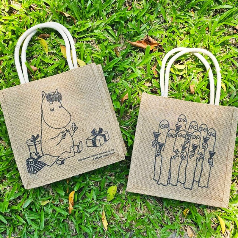 MOOMIN授權 | 亞麻野餐手提袋 M (2款可選) - 手提包/手提袋 - 棉．麻 