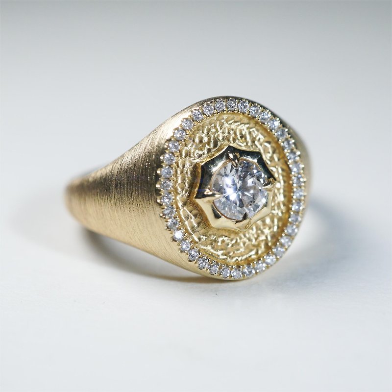 [Declaration of Independence] 18K gold 30-point diamond ring original diamond ring tail ring - แหวนทั่วไป - เครื่องเพชรพลอย สีทอง