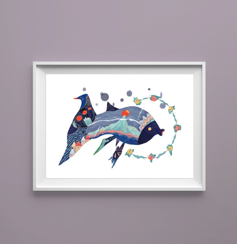 艸方作品 海在改變 世界插畫獎入選作品 複製畫 畫作 - 海報/掛畫/掛布 - 紙 多色