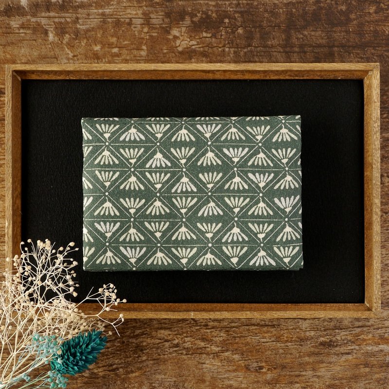 Kimono card case with chrysanthemum pattern - Card Holders & Cases - Cotton & Hemp Green