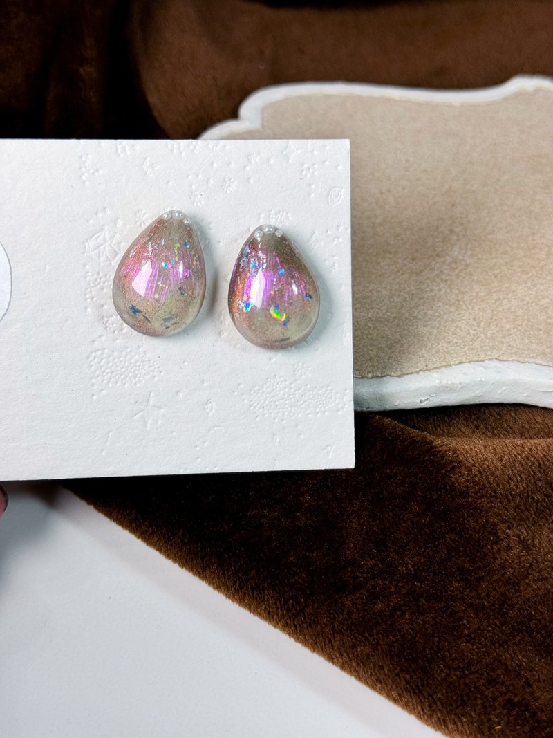 Gem の涙-Dream Purple - Earrings & Clip-ons - Resin Purple