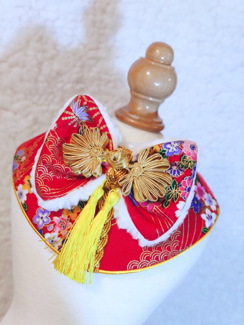 現貨! 新年 2022虎年 賀年 寵物圍巾/頸飾 CNY neck wear collar - 項圈/牽繩 - 棉．麻 藍色