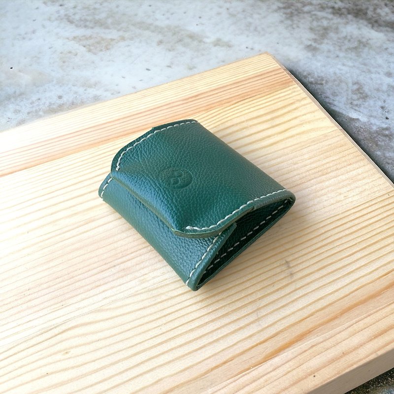 DUAL Small Square Coin Purse-Lucky Green - Coin Purses - Genuine Leather Green