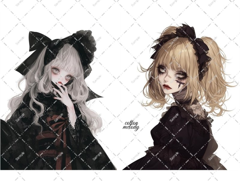 original sticker no.6328 人物ステッカー オリジナルステッカー 人物ステッカー 女の子ステッカー オリジナル人物ステッカー - 貼紙 - 紙 