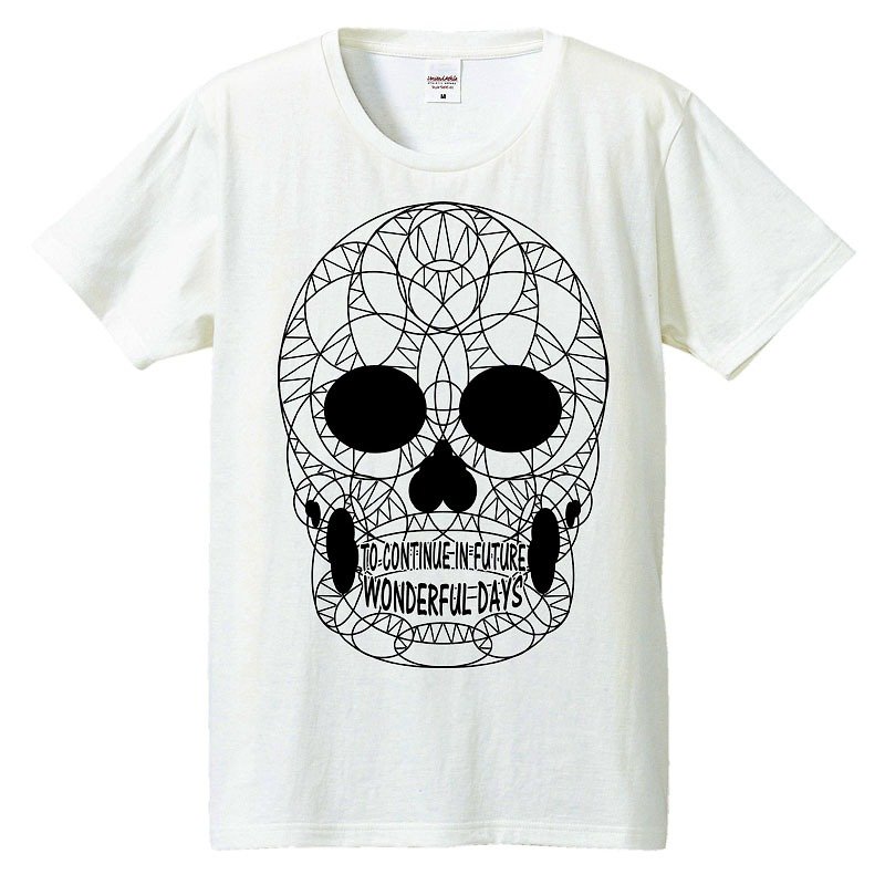 T-shirt / THE SKULL - เสื้อยืดผู้ชาย - ผ้าฝ้าย/ผ้าลินิน ขาว