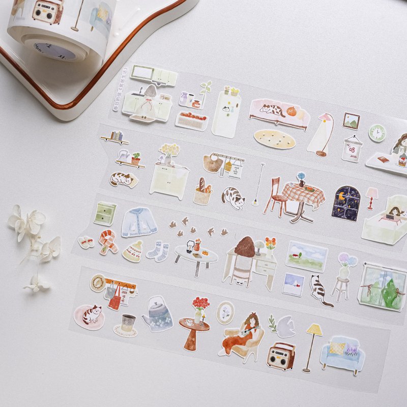 窩居生活  宅家系列膠帶 手帳素材 - 紙膠帶/和紙/PET - 紙 多色