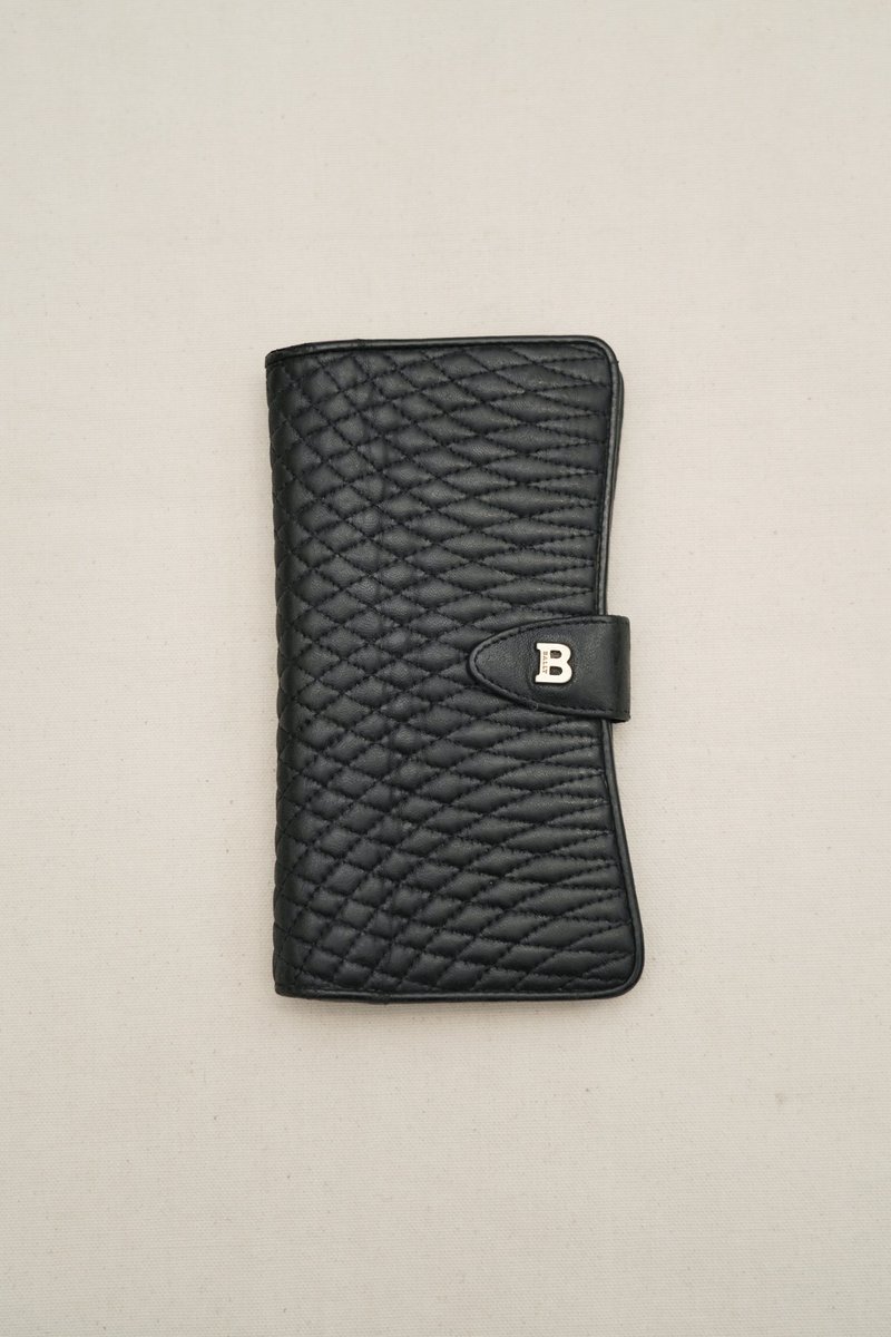 A ROOM MODEL - Bally black diamond pattern long clip - Wallets - Genuine Leather Black