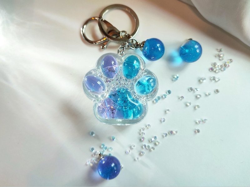 Dream Heart cat paw key ring / bag hanging - ที่ห้อยกุญแจ - เรซิน สีม่วง