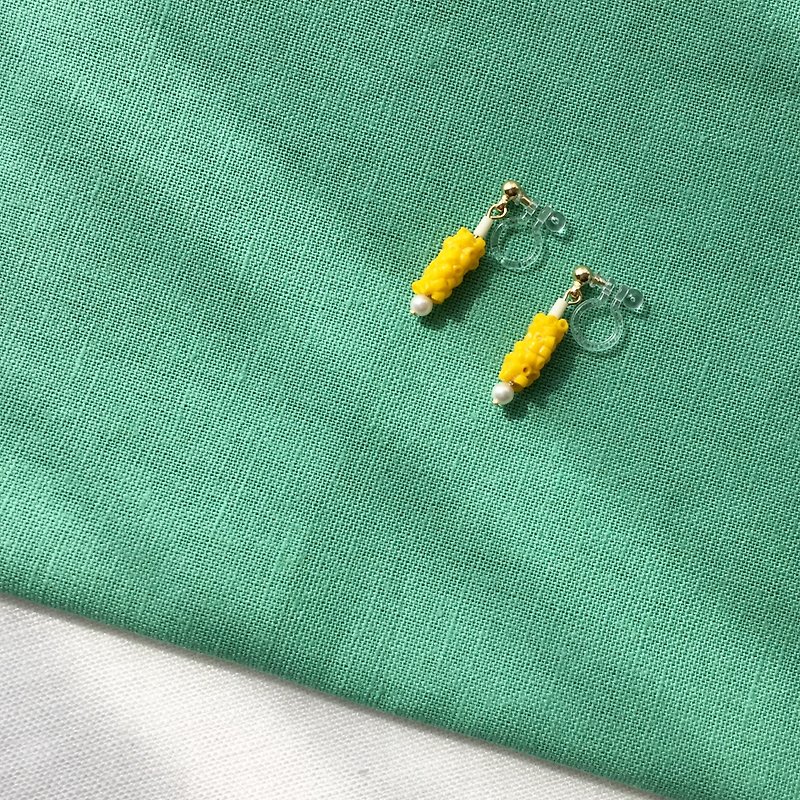 Earrings / Beads / Deep yellow / Silkypearl - Earrings & Clip-ons - Other Materials Yellow