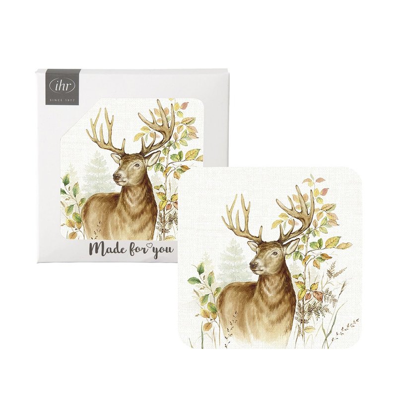 German IHR-Coaster-Deer Hunting Coaster - Coasters - Wood Multicolor