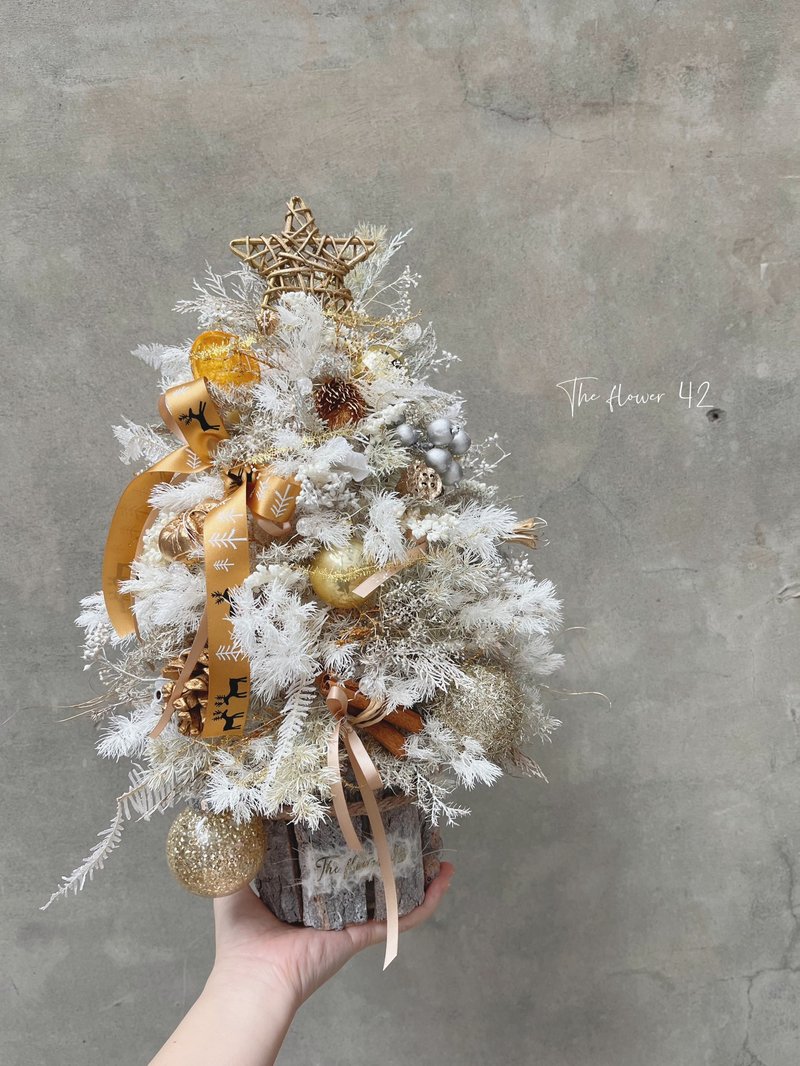 Golden Sparkling Everlasting Christmas Tree/Christmas/Eternal Life Tree - ช่อดอกไม้แห้ง - พืช/ดอกไม้ 