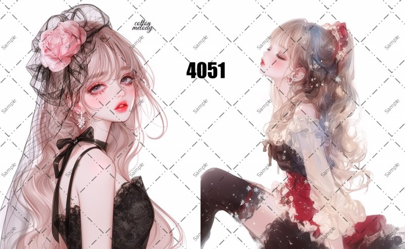 original sticker no.4051 人物ステッカー オリジナルステッカー オリジナル人物ステッカー 装飾ステッカー cotton melody - 貼紙 - 紙 