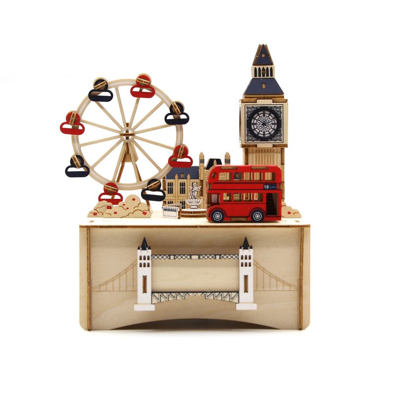 Jigzle 3D Plywood Puzzle - Musical Box: London - เกมปริศนา - ไม้ หลากหลายสี