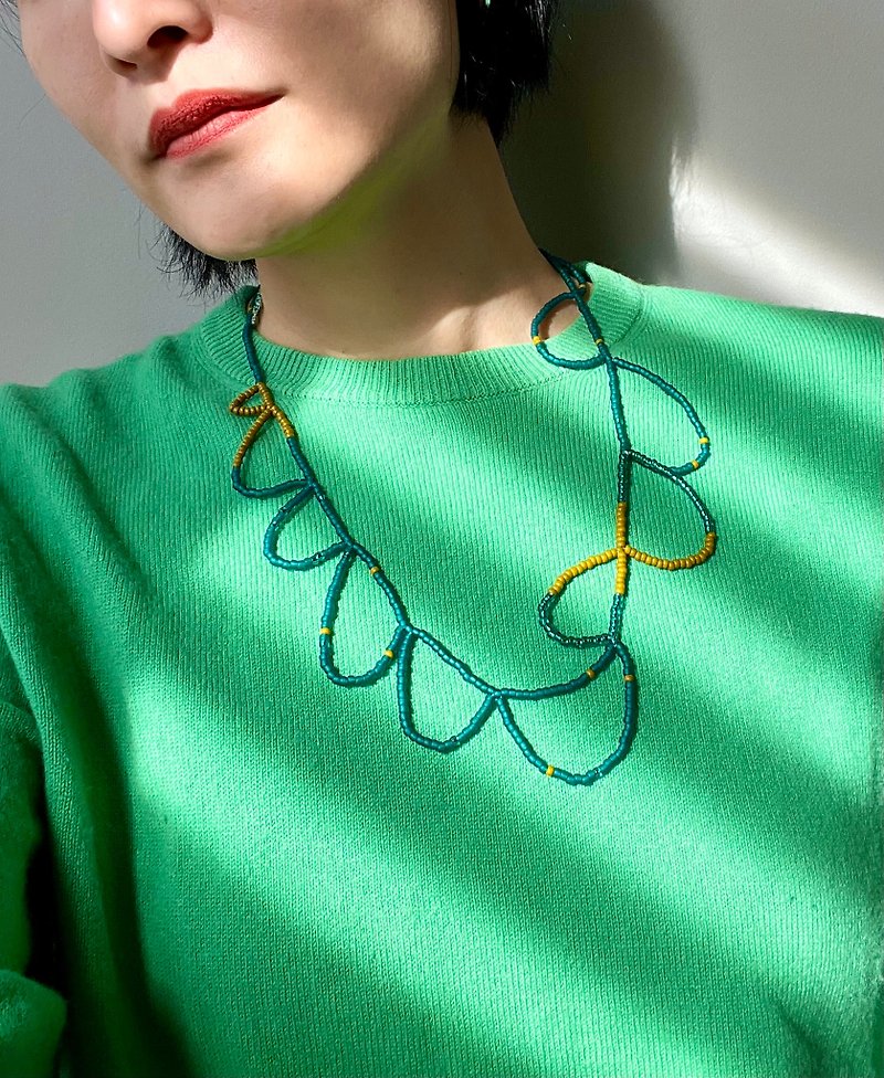 日本珠串多用途掛鏈 / 掛繩 / 頸鏈 / 眼鏡鏈 /證件鏈 - 項鍊 - 其他材質 綠色