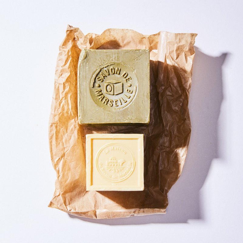 法國馬賽皂之家正統經典72%橄欖油馬賽皂100g/300g/600g - 肥皂/手工皂 - 其他材質 綠色