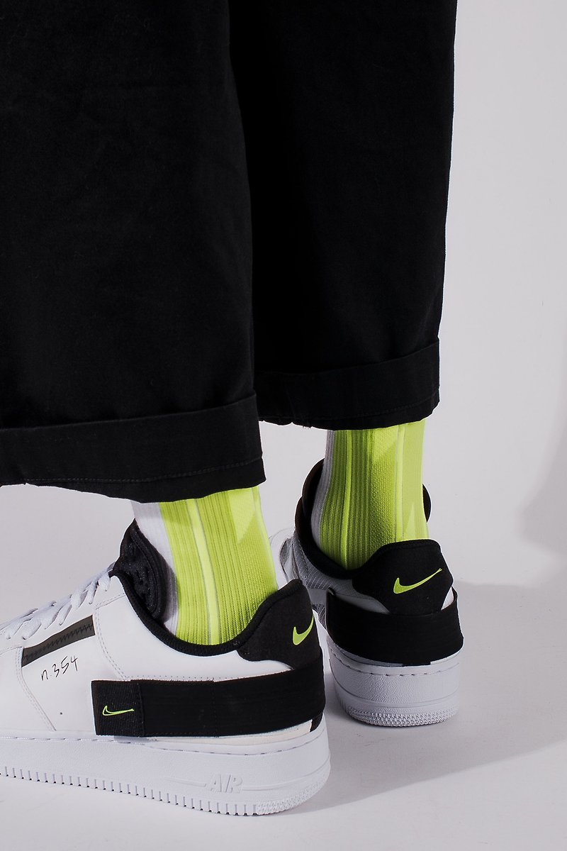 Fluor Green - LANDING Midcalf Socks - Socks - Cotton & Hemp Green
