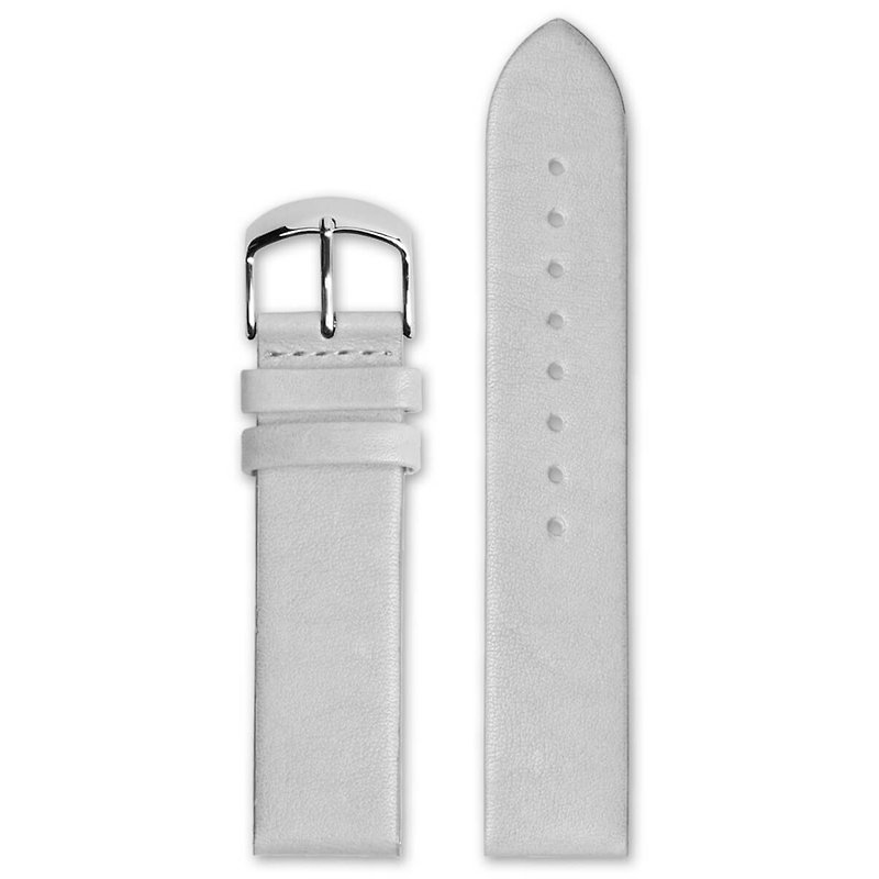 HYPERGRAND LEATHER BAND - 20mm - WHITE CALFSKIN (SILVER BUCKLE) - Women's Watches - Genuine Leather White
