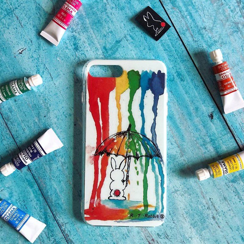 STATELYWORK Rainbow Rain Mobile Phone Case Cover - เคส/ซองมือถือ - พลาสติก สีใส