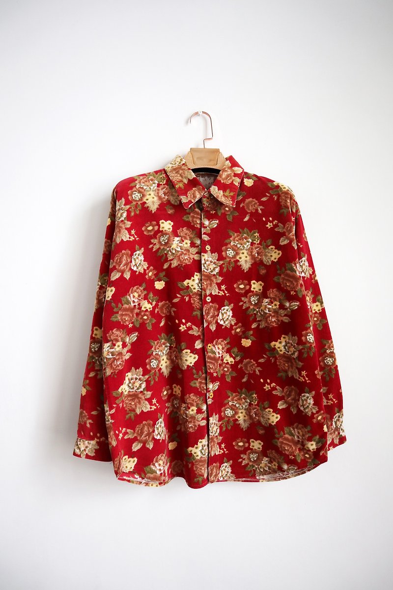 Pumpkin Vintage. Vintage flower corduroy shirt - Men's Shirts - Other Materials 