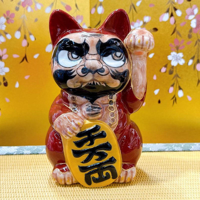 【達緣禪福】日本清水燒招財貓 | 仫繪 - 達摩大師 - 擺飾/家飾品 - 瓷 紅色