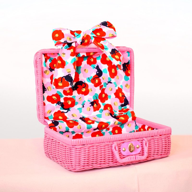 Lucky Bag Joyful Colors Picnic Basket | Washable Water-Repellent Fabric | Convenient Twist Lock | Mini Dual-Handle Woven Tote - กระเป๋าถือ - วัสดุกันนำ้ หลากหลายสี