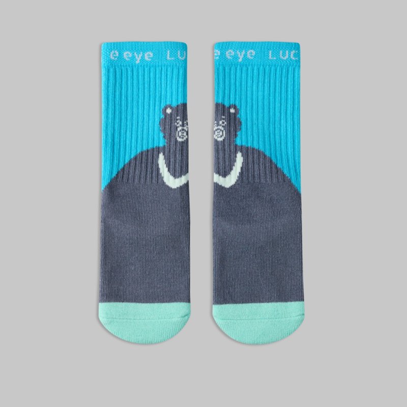 Black Bear Cute Cotton Children's Socks∣High Quality Combed Cotton∣Original Socks∣Made in Taiwan - ถุงเท้า - ผ้าฝ้าย/ผ้าลินิน 