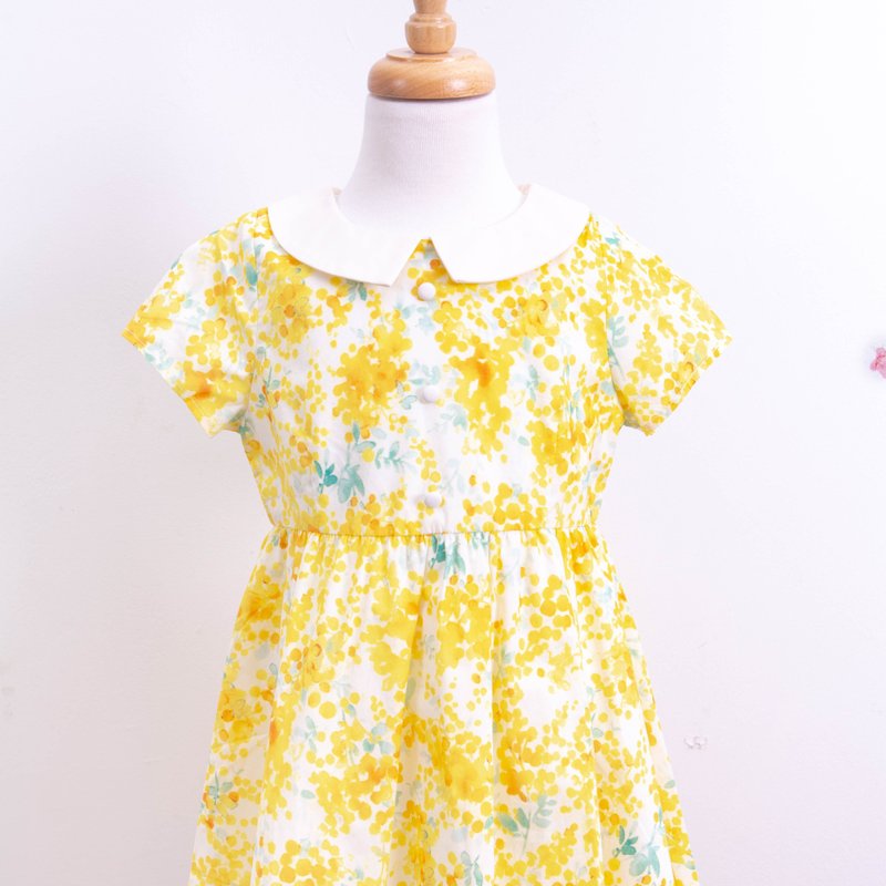 【Children】Invincible Classical Ocean – Acacia Declaration - Skirts - Cotton & Hemp Yellow