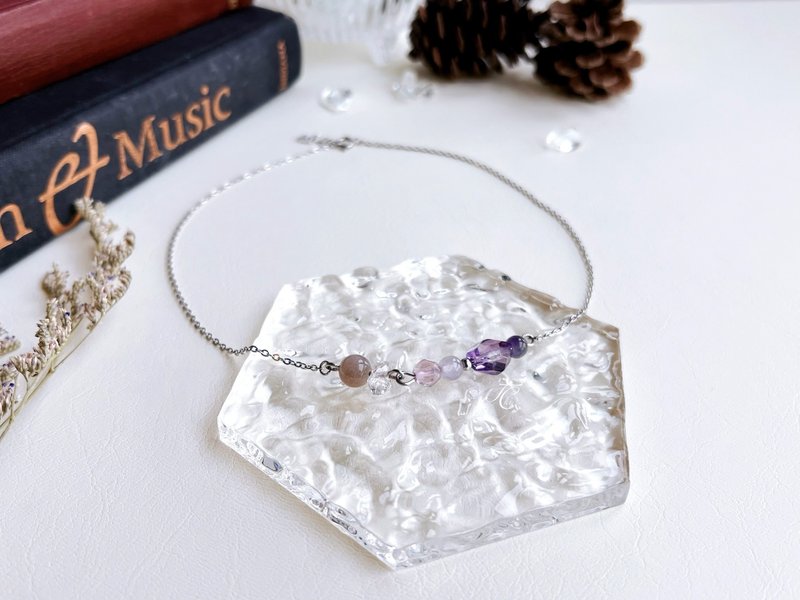 Crystal necklace - สร้อยคอ - คริสตัล หลากหลายสี