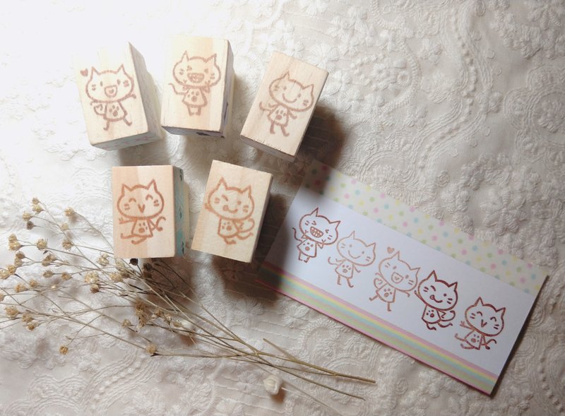 | 展示作品 | 【貓之日限定商品】微笑貓貓 手刻印章 - 印章/印台 - 木頭 
