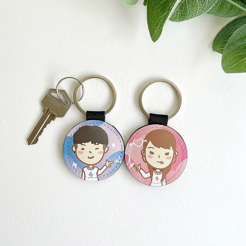 [Customized gift] I know you best through telepathic telepathy with you. Customized key ring - Keychains - Faux Leather Red