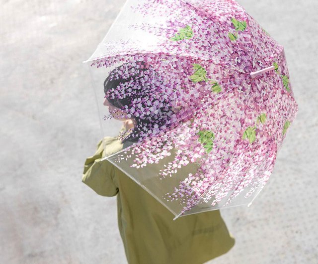 YOU+MORE!】紫藤花紋透明雨傘FELISSIMO (授權販售) Pinkoi 品牌