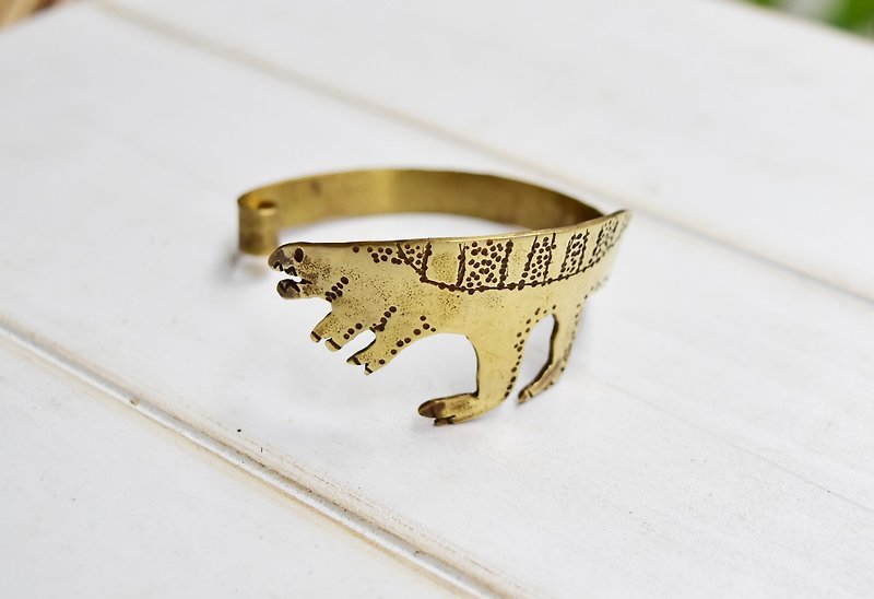 Big tail dinosaur copper bracelet - Bracelets - Other Metals Orange
